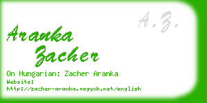 aranka zacher business card